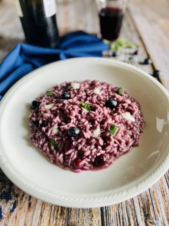 Risotto ai mirtilli e menta Riso